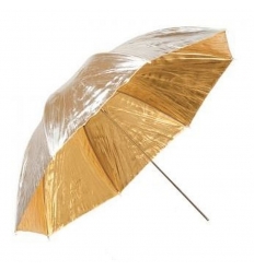 Parasolka srebrno-złota 102cm dwustronna